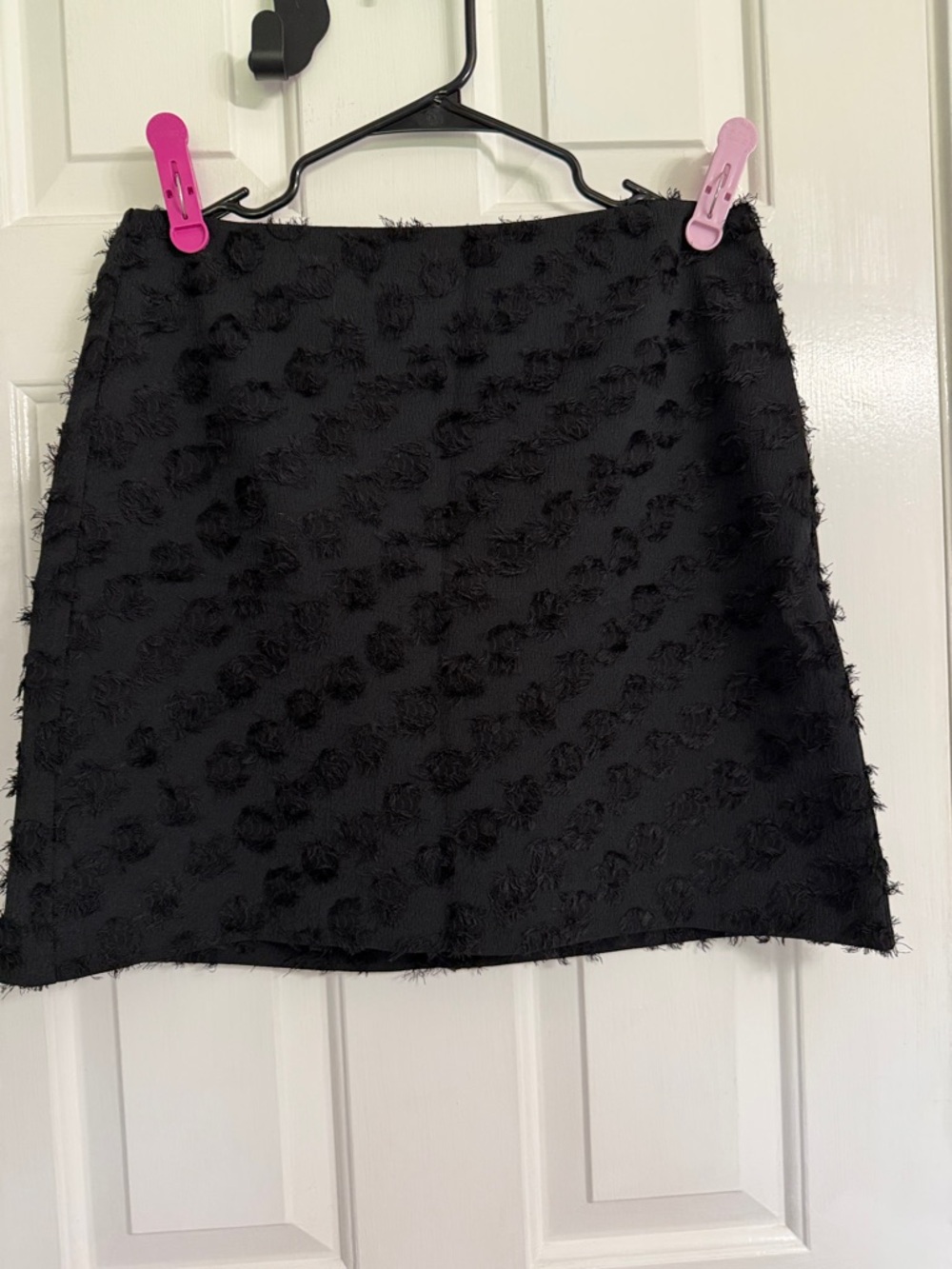LOFT Black Textured Mini Skirt with Raised Dot Detail